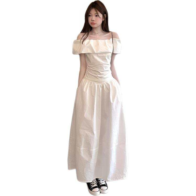 VENICEW Two Piece Skirt Sets Women's Boat Neck Thin Long
