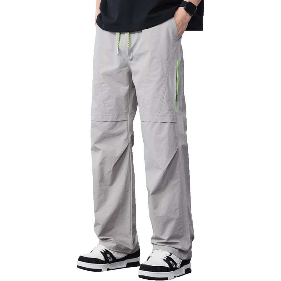 Tonlion Casual Pants Unisex Thin Wide Leg Pants