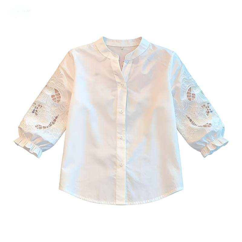 DUSHE Shirts Women's Stand Collar Moderate Shirt