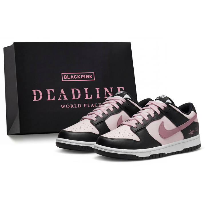 Nike Nike Dunk 'BlackPink Grape Cold Brew Powder Abrasion Resistant Low top Skateboard Shoes Unisex Black Pink