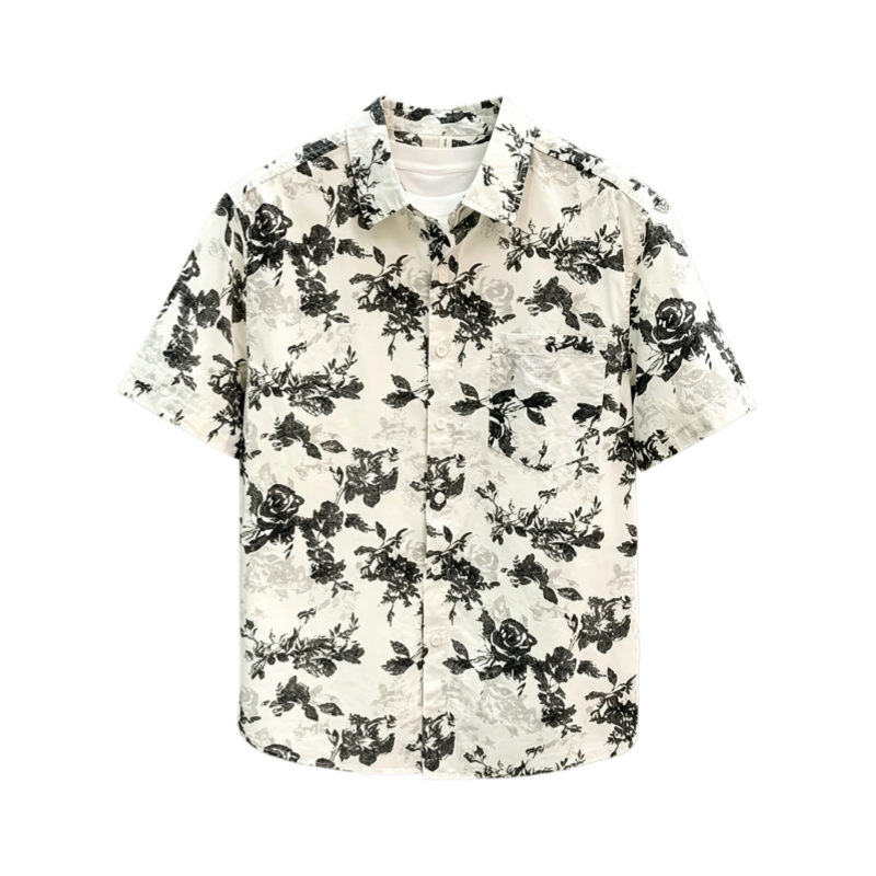 CAT'S PAW Shirts Unisex Lapel Thin Hawaii