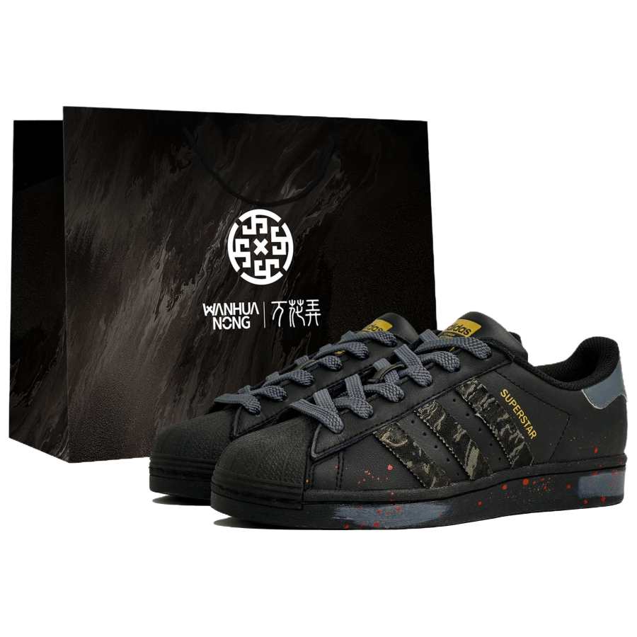 Adidas Originals SUPERSTAR Abrasion Resistant Low top Skateboard Shoes Unisex Black