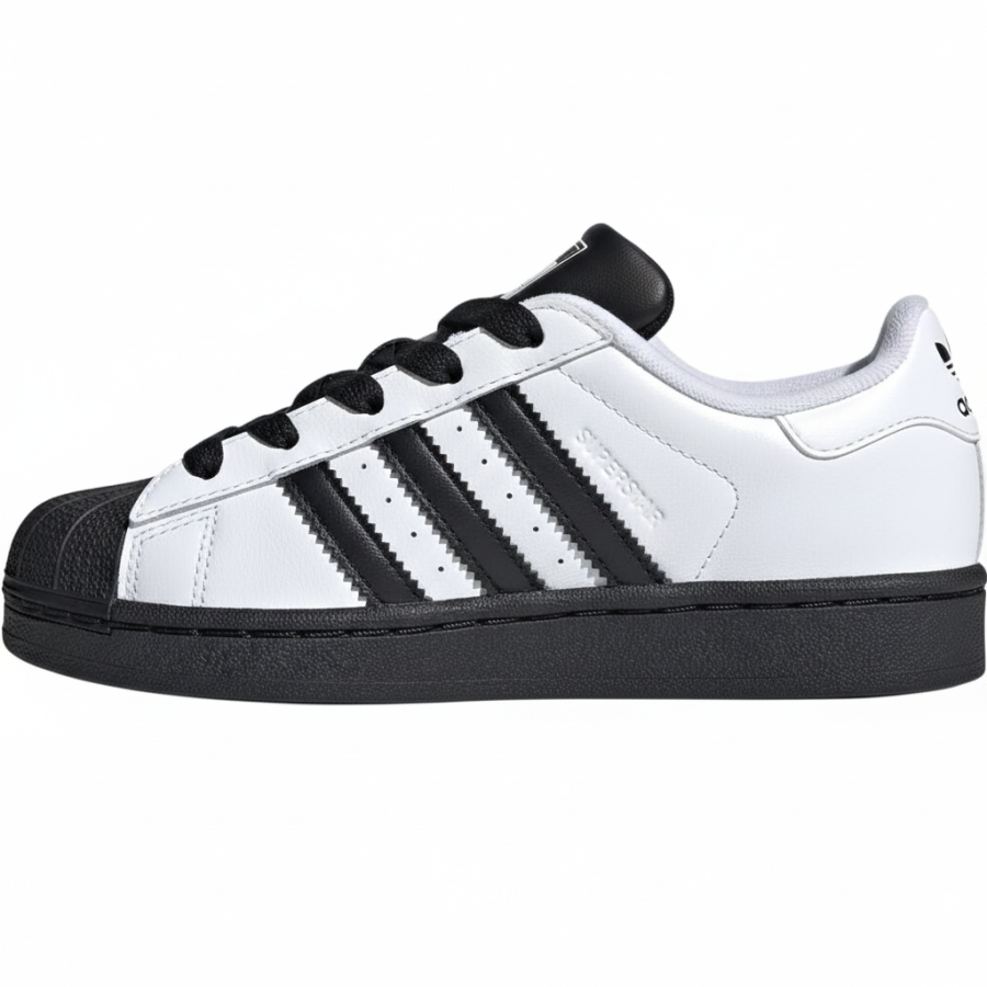 Adidas Originals Superstar 2 Leather Low top Kids' Skateboarding Shoes Black White Kids'