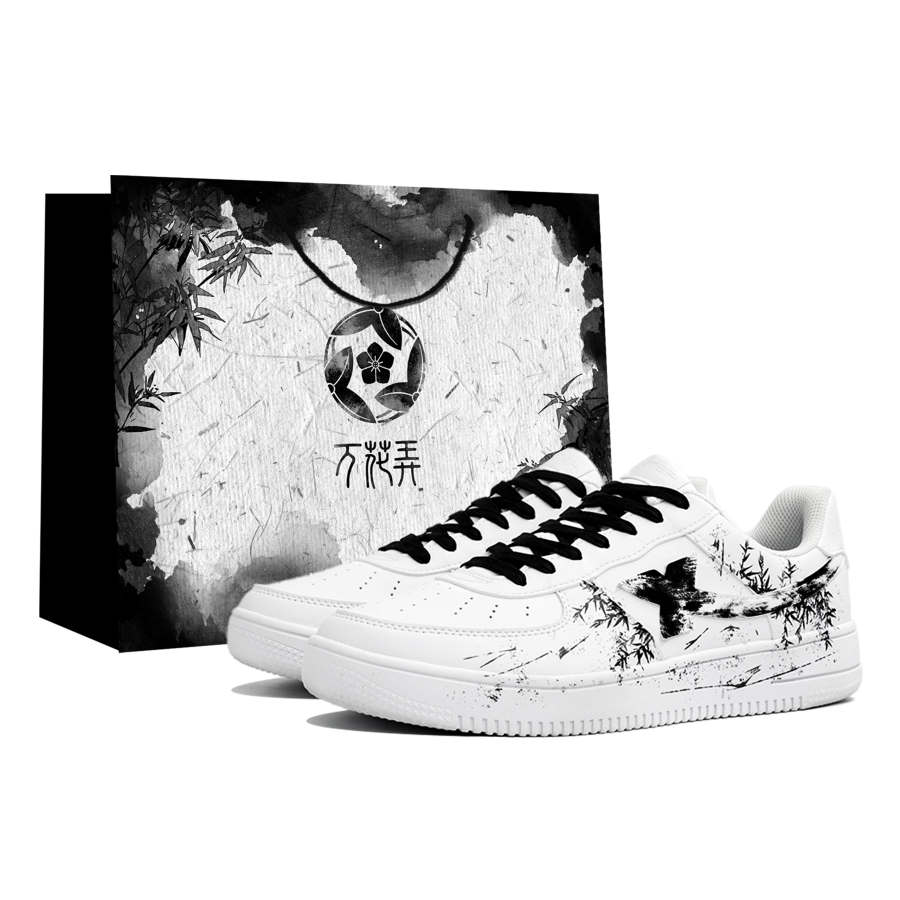 XTEP Air Force 1 Slip Resistant Abrasion Resistant Low top Skateboard Shoes Men's Black White