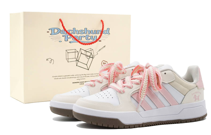 Adidas Adidas ENTRAP Geometric Cloud, Pink Ink Flowing Slip Resistant Low top Skateboard Shoes Unisex Light Pink