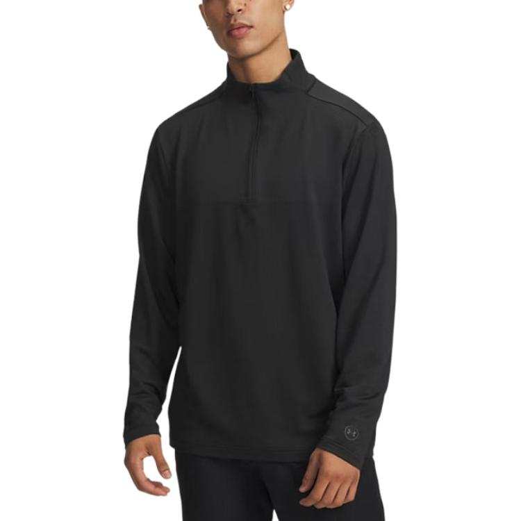 Under Armour T Shirts Men's Black Stand Collar Moderate