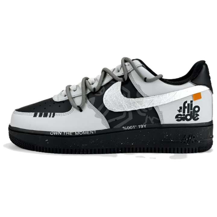 Nike Nike Air Force 1 Player, Anti Sequence Black Warrior Leather Abrasion Resistant Low top Skateboard Shoes Unisex