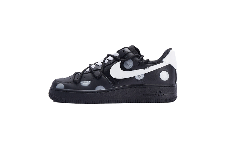 Nike Nike Air Force 1 Vlad Black Silver Polka Dot Synthetic Leather Low top Skateboard Shoes Unisex