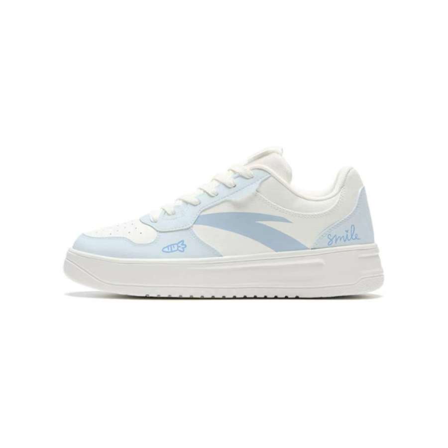 Anta Easy Refreshing Campus Style, Hand Drawn Sketch, Distressed, Cute, Sweet Style, Niche Low top Skateboard Shoes