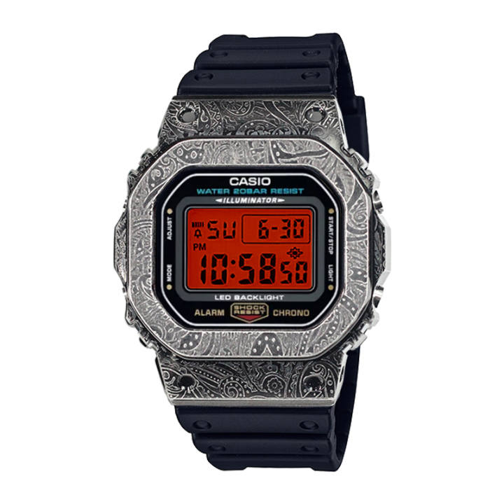 CASIO CASIO Custom Collection Electronic Movement Resin Strap Watch Unisex Red Watch Dial