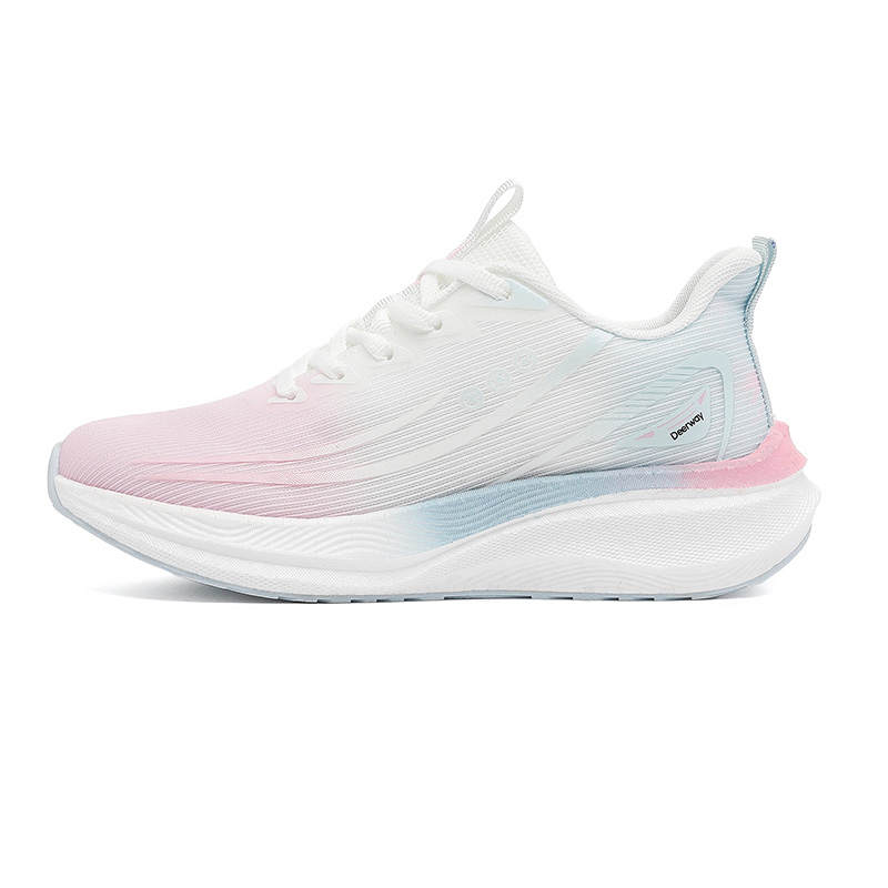 DEERWAY Cushioning Breathable Lightweight Low top Casual Running Shoes Women's Blue Pink