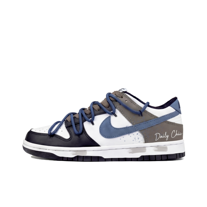 Nike Nike Dunk Blue Mocha Double Shoelace Abrasion Resistant Low top Skate Shoes Unisex Black Blue Brown