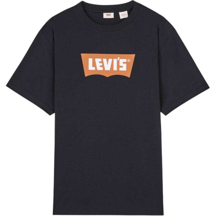 Levis T Shirts Unisex Black Crew Neck Moderate Straight Fit