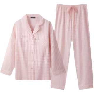 THREEGUN Women's Pajama Set Multicolor Plaid Lapel Open Collar Short Sleeved T Shirt And Pants Women's