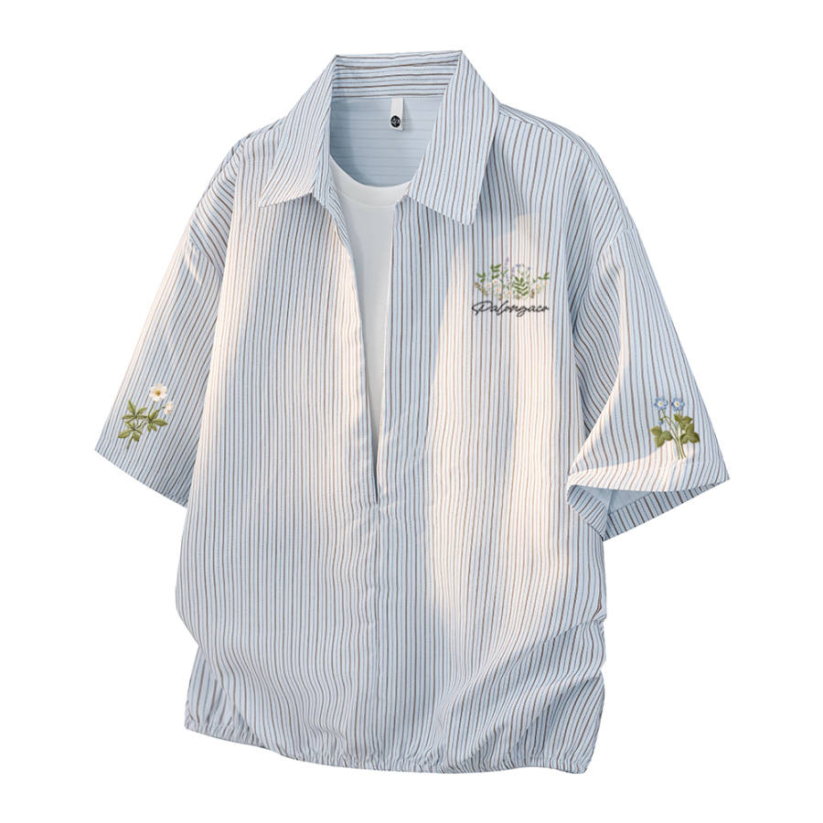 PAL ONGACO Shirts Unisex Lapel Moderate Mock Two Piece
