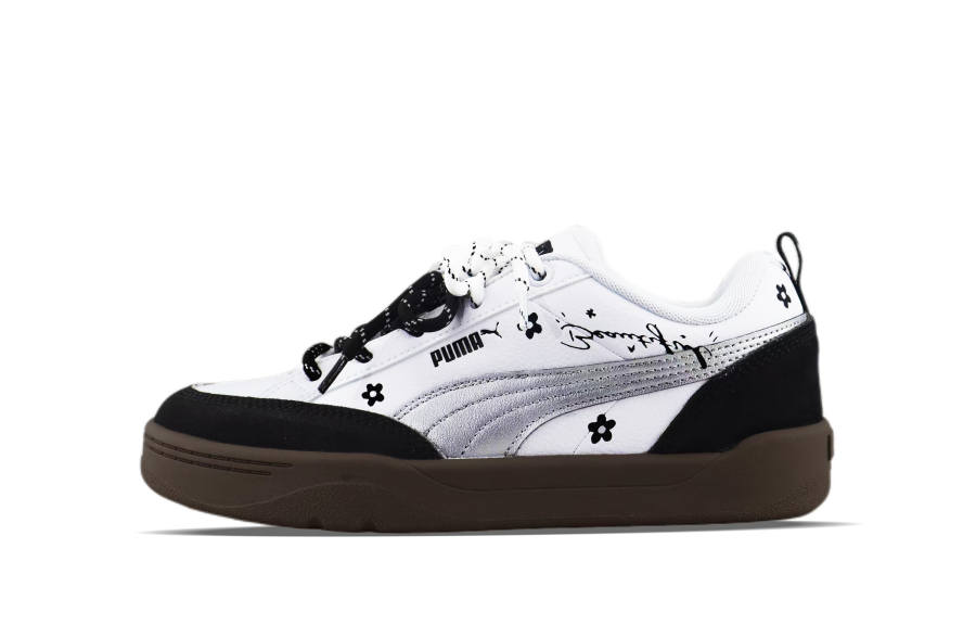 PUMA Park Lifestyle Abrasion Resistant Slip Resistant Low top Skateboard Shoes Unisex Black Silver