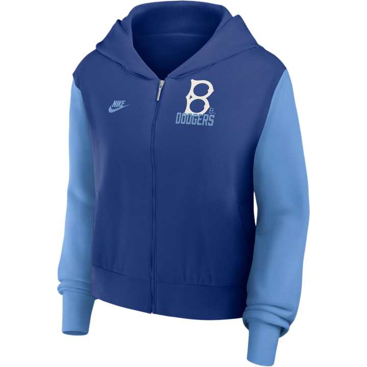 Nike Nike Brooklyn Dodgers Cooperstown Women's Nike Mlb Full-Zip Hoodie