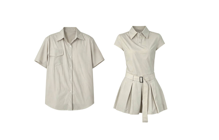 TUSHIFEI Couple Sets Women's Polo Collar Moderate Short