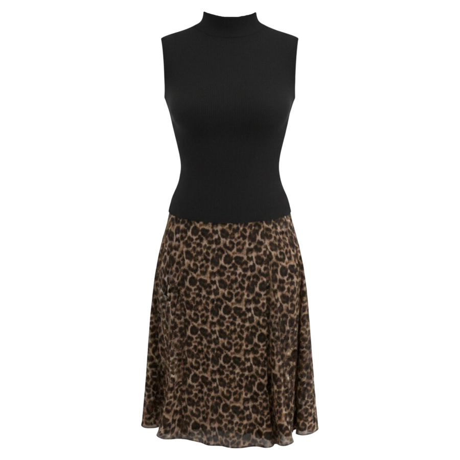 FINDSME GAGA Two Piece Skirt Sets Women's Half Turtleneck Thin Mid Length