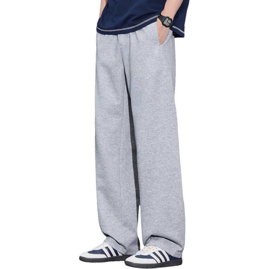 Tonlion Casual Pants Unisex Heather Gray Moderate Straight Fit Pants