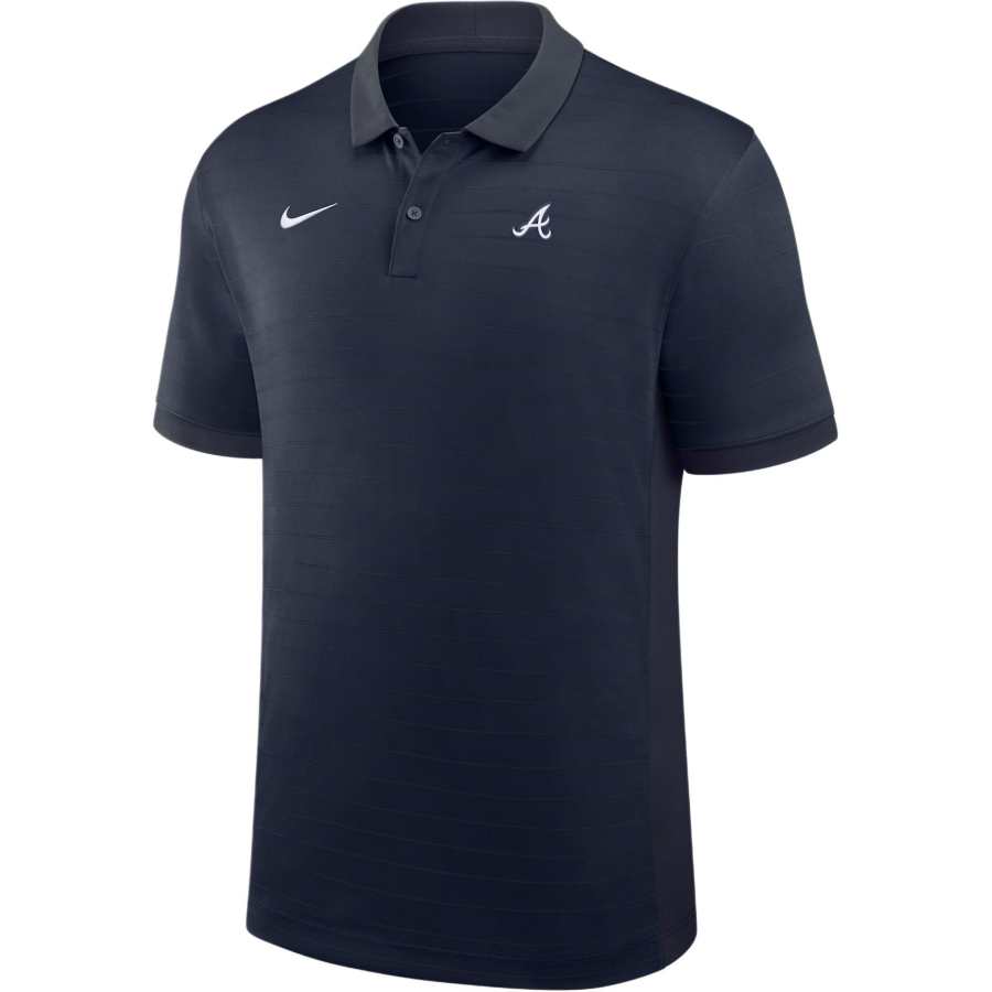 Nike Nike Atlanta Braves Authentic Collection Striped Victory Men's Nike Dri-FIT Mlb Polo