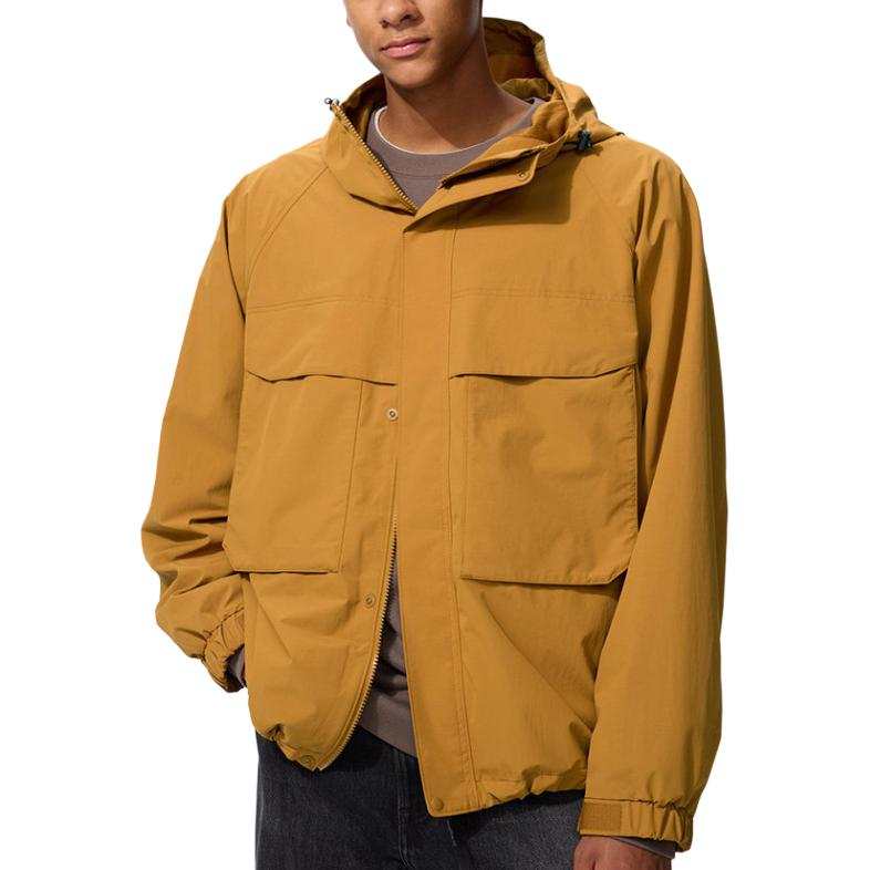 UNIQLO Jackets Unisex Orange Red Hooded Moderate Other