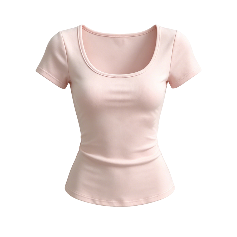 MostwantedLab T Shirts Women's U Neck Nipped In Waist