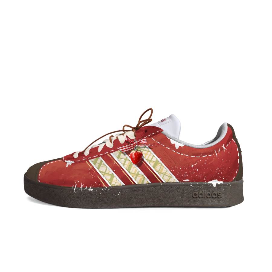 Adidas Adidas VL COURT 2.0 Cushioning Abrasion Resistant Low top Skateboard Shoes Unisex Red