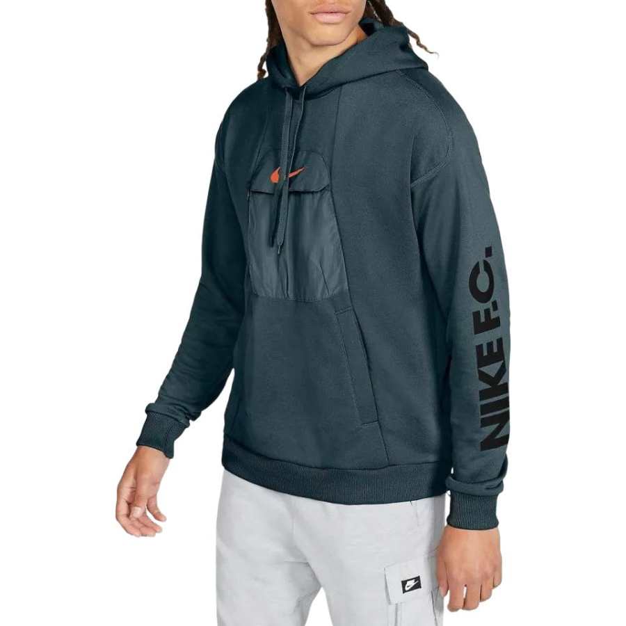 Nike Nike Sweatshirts Men's Green Hooded Moderate Straight Fit