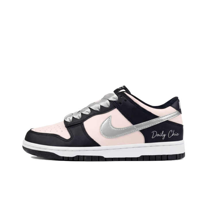 Nike Nike Dunk Sweetheart Slip Resistant Low top Campus Skateboard Shoes Unisex Black Silver Pink