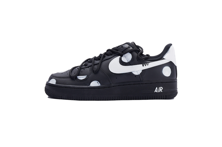 Nike Nike Air Force 1 Vlad Black And White Polka Dot Synthetic Leather Low top Skateboard Shoes Unisex