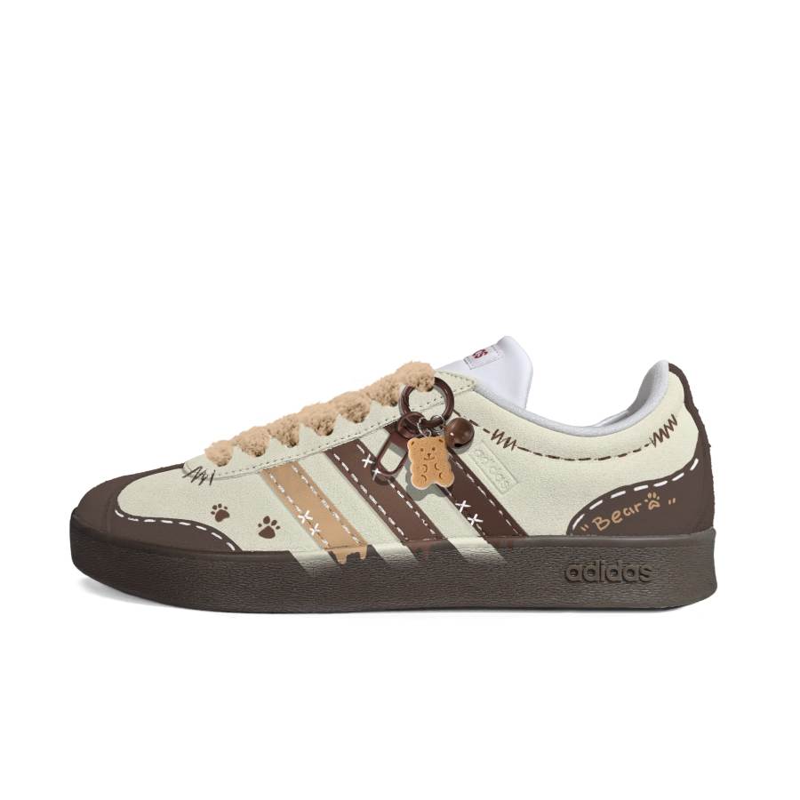 Adidas Adidas VL COURT 2.0 Cushioning Abrasion Resistant Low top Skateboard Shoes Unisex White