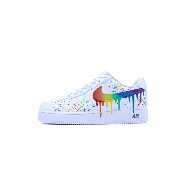 Nike Nike Air Force 1 Rainbow Candy Abrasion Resistant Slip Resistant Low top Skateboard Shoes Unisex