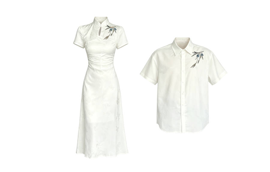 TUSHIFEI Couple Sets Women's Polo Collar Moderate Long