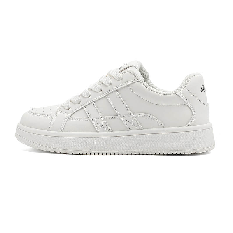 DEERWAY Lightweight Breathable Height Increasing Low top Skateboard Shoes Women's White