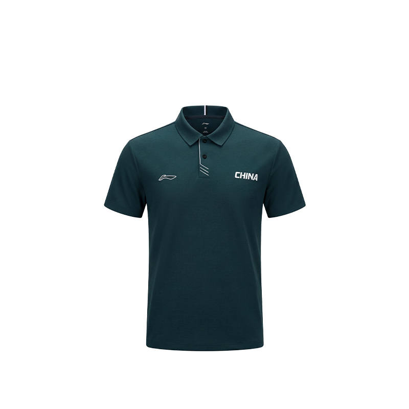 Li-Ning Li Ning Polo Shirts Unisex Reef Green Polo Collar Moderate