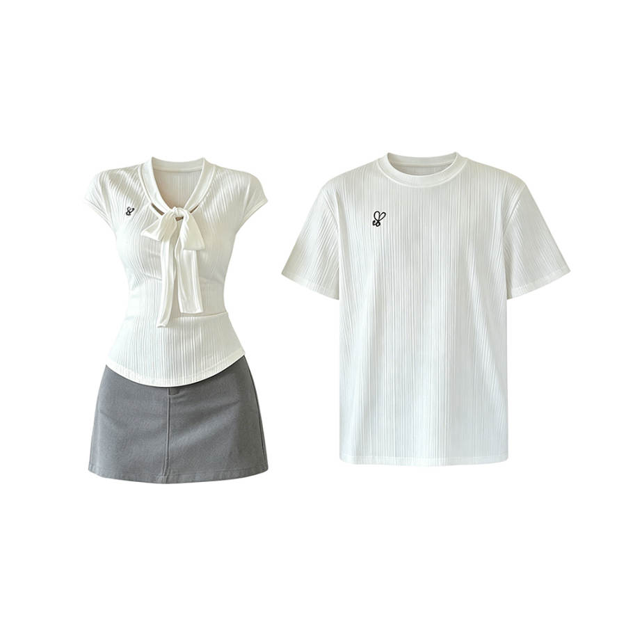 TUSHIFEI Couple Sets Women's Crew Neck Moderate Mid Length