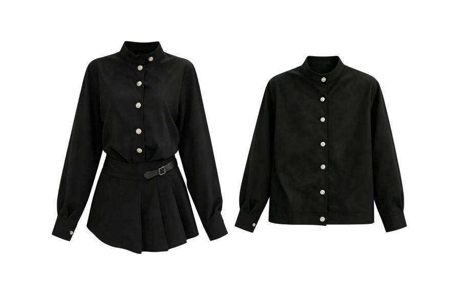 TUSHIFEI Couple Sets Women's Stand Collar Moderate Short