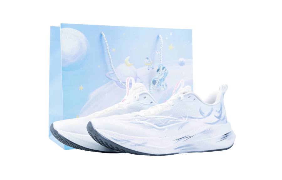 Li-Ning Li Ning Red Hare 9 PRO Cushioning Slip Resistant Abrasion Resistant Breathable Low top Running Shoes Unisex White Blue