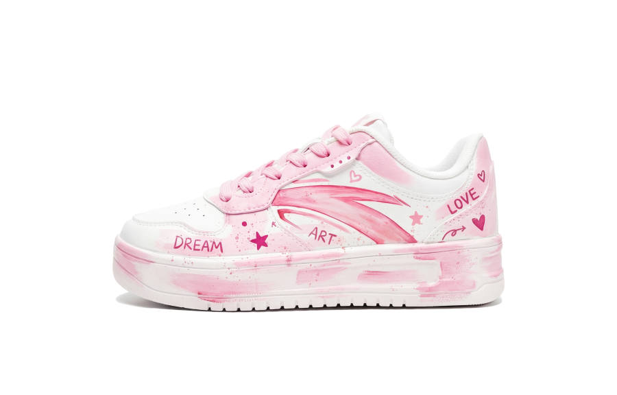 ANTA Easy Skateboard Shoes Women's Low Top Red