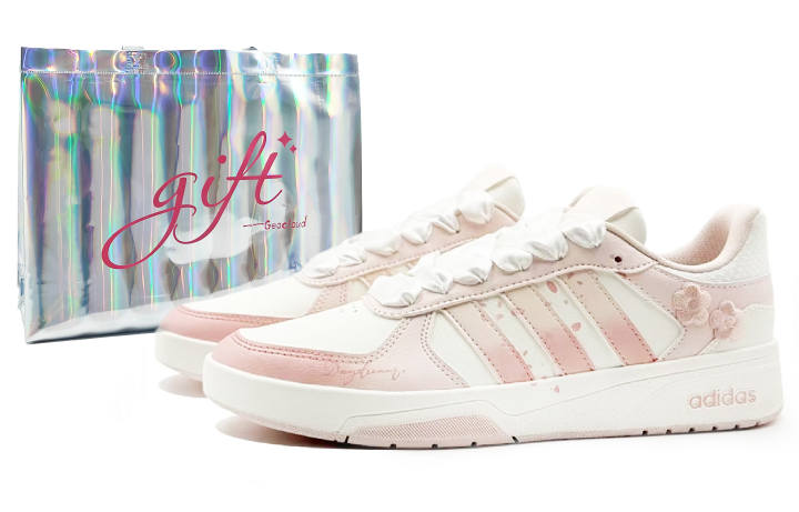 Adidas Adidas COURTBEAT Synthetic Leather, Textile Low top Skateboard Shoes Men's White Pink