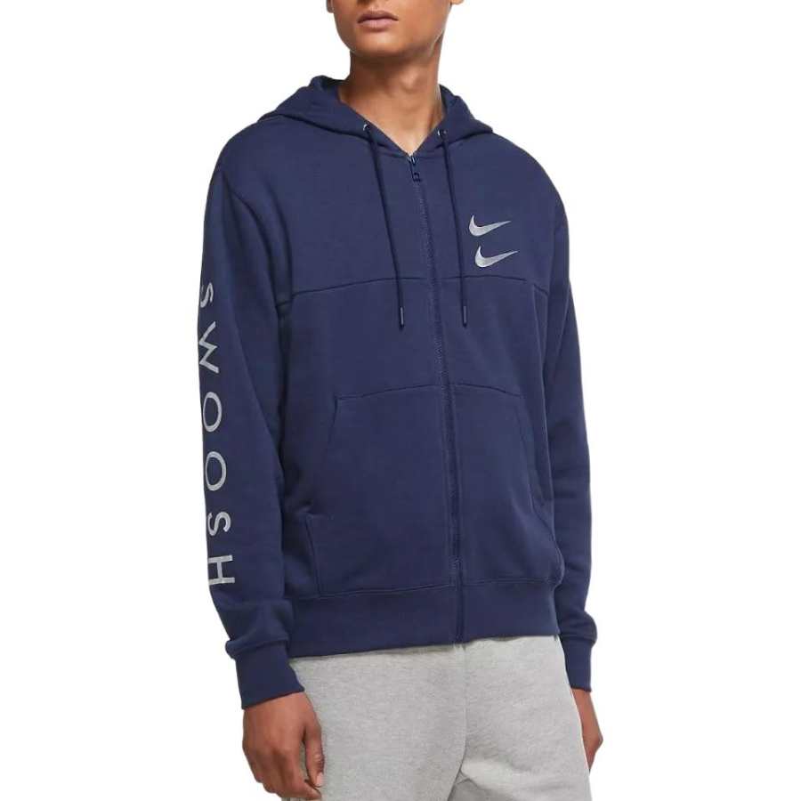 Nike Nike Swoosh Sweatshirts Men's Blue Hooded Non Detachable Moderate