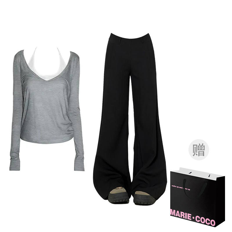 MARIE·COCO Casual Suits Women's V Neck Moderate