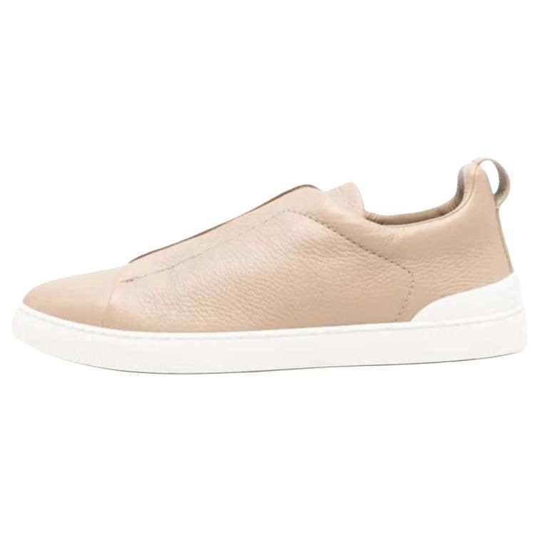 Ermenegildo Zegna Deerskin Low top Skateboard Shoes Men's Beige