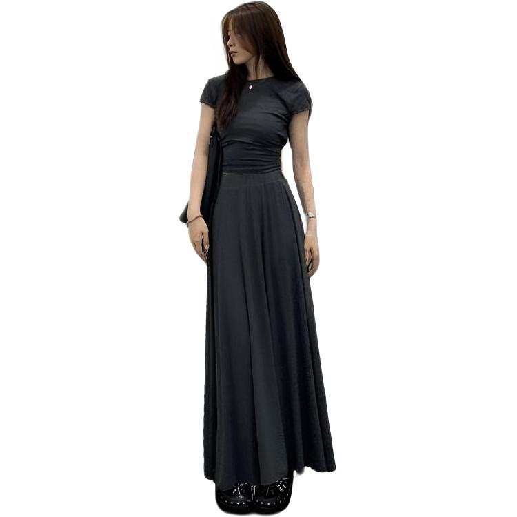 Cotton Gene Two Piece Skirt Sets Women's Lace Up Moderate Mid Length