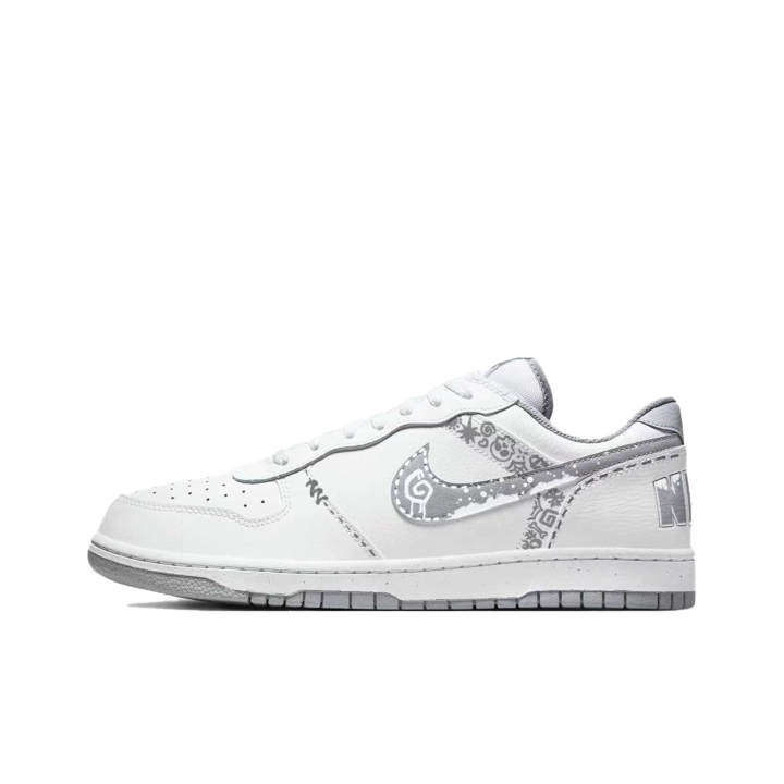 Nike Nike Big Gray Letter Plain Snow Abrasion Resistant Slip Resistant Low top Skateboard Shoes Unisex Gray White