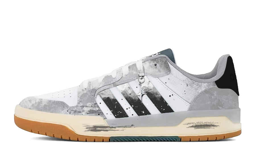 Adidas Adidas ENTRAP Old Order, Shimmery Cat Abrasion Resistant Slip Resistant Low top Skateboard Shoes Unisex Gray White
