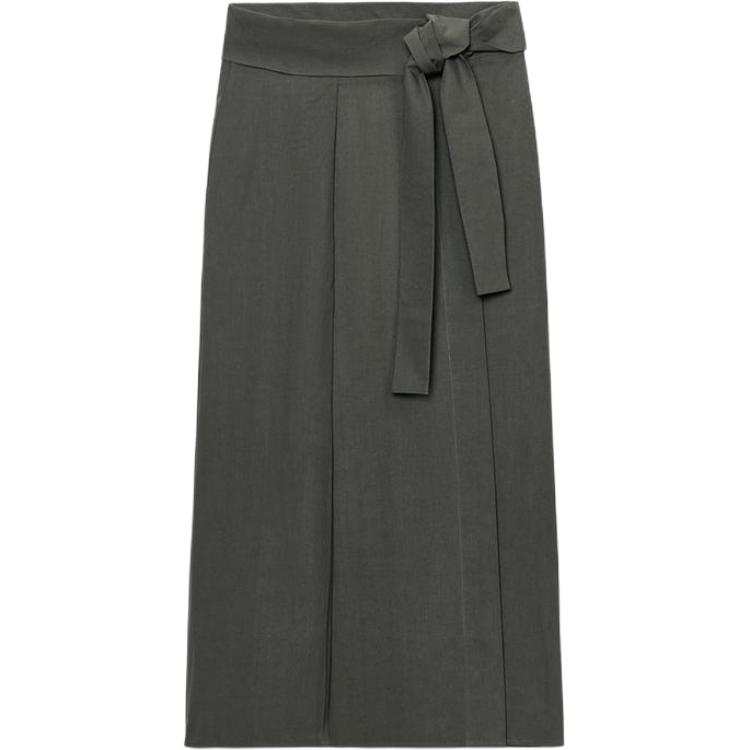 ZARA Casual Long Skirts Women's Brown Black Moderate Midi Skirt A Line Skirt