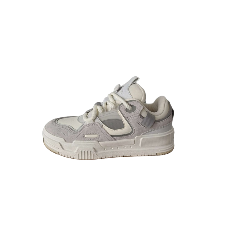 Anta Height Increasing Abrasion Resistant Slip Resistant Low top Skateboard Shoes Women's Beige Gray