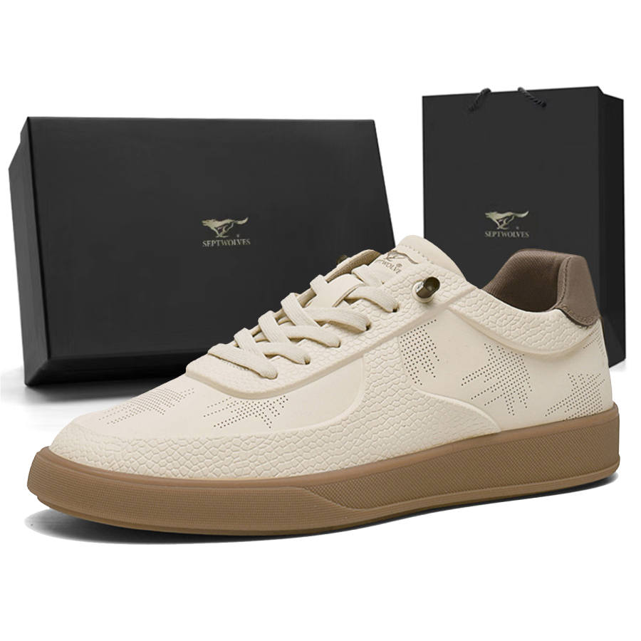 SEPTWOLVES Vintage Trendy German Army Trainers Synthetic Leather Low top Casual Shoes Men's